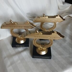 3 CARNIVAL Gold Cruise Ship Trophies